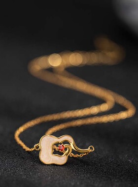 素十八s925银个性新中式母贝吊坠女时尚民族风祥云项链锁骨链