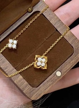 纯银s925法式复古龙心同款四叶草可拆项链轻奢高级感锁骨链女