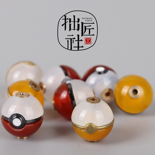 玛瑙精灵球 汉堡珠顶珠腰珠 文玩手串项链隔珠配珠手作diy配饰