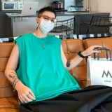 Хлопковый белый жилет, баскетбольная спортивная летняя футболка без рукавов, в американском стиле, для бега