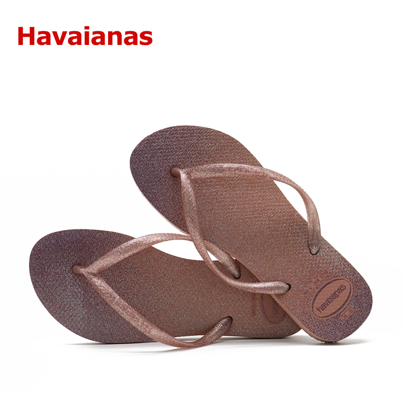 Havaianas简约平底海边人字拖