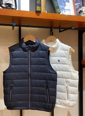 保罗彼得 专柜正品 女装羽绒背心马甲外套立领白色黑色SKDD76642