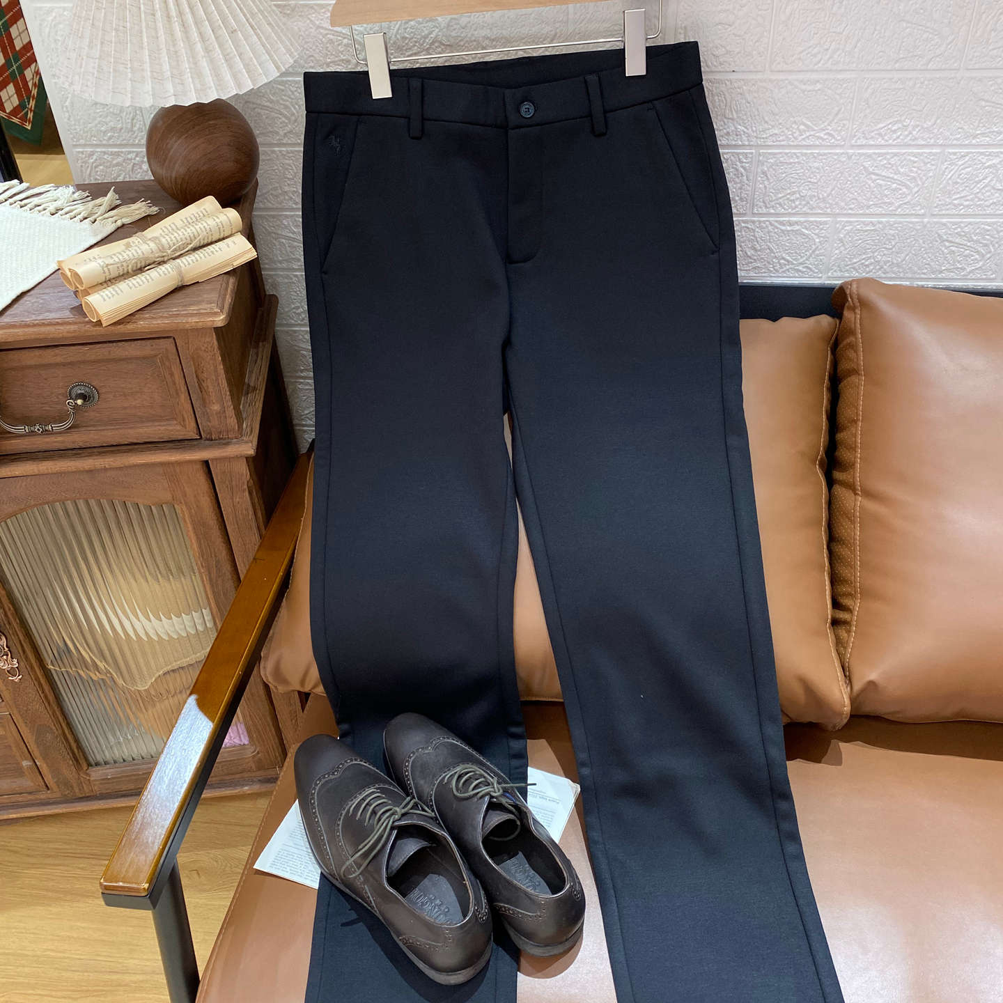 保罗彼得专柜正品男士平腰休闲长裤加绒商务休闲含羊毛KZDD99730