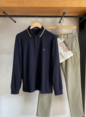 保罗彼得 专柜男士翻领长袖polo衫 DTDA48570 柔软亲肤 商务休闲