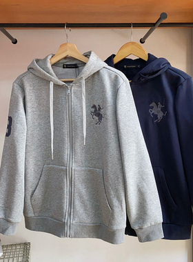 保罗彼得 专柜正品 男士卫衣连帽加绒时尚大马标潮流NTDC99441/43