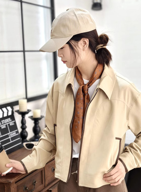 保罗彼得专柜正品没2025春季新款女士翻领短款外套百搭YIEA73900