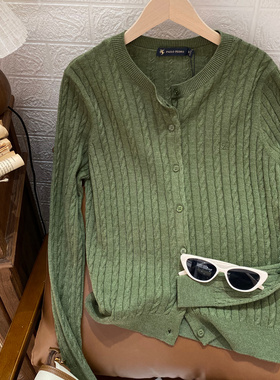 保罗彼得 专柜正品女式麻花圆领针织开衫 多色 绞花毛衣MMDC65291