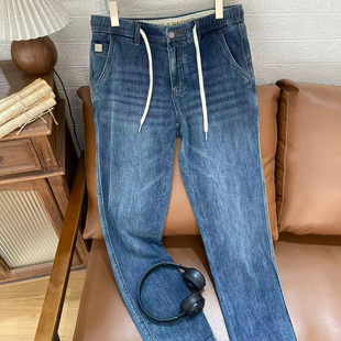 保罗彼得专柜新款男士牛仔裤 宽松窄脚休闲舒适微弹百搭PJEA99800