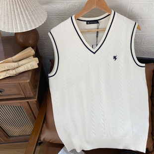 保罗彼得 专柜 秋新款男士针织背心内搭鸡心领时尚马甲MMECB00020