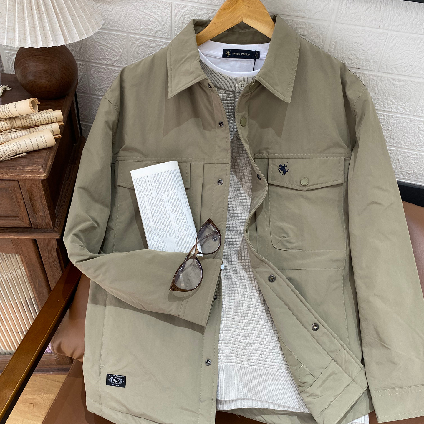 保罗彼得专柜正品男式翻领夹克棉服工装外套休闲时尚RWEDU00211/2,男装,棉衣,淘宝优惠券,粉丝福利购,淘宝优惠卷