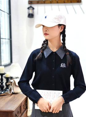 保罗彼得2025春装新款女士翻领针织衫 学院风 减龄时尚UKEA49600