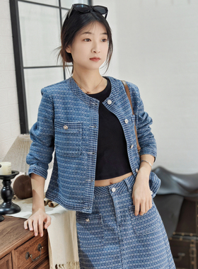 保罗彼得 新款女士牛仔小香风套装 精致温柔 亲肤舒适NHDA72910