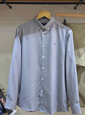 保罗彼得专柜正品  2025秋季新款男士纯色长袖翻领衬衫CKECC00112