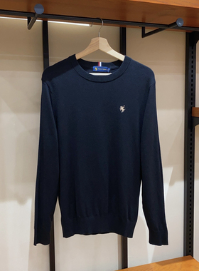 保罗彼得专柜正品男士黑色圆领针织衫 MMCC39466商务休闲打底上衣