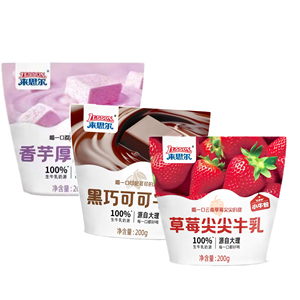 来思尔草莓尖尖牛奶黑巧可可牛乳香芋厚乳网红袋装学生奶
