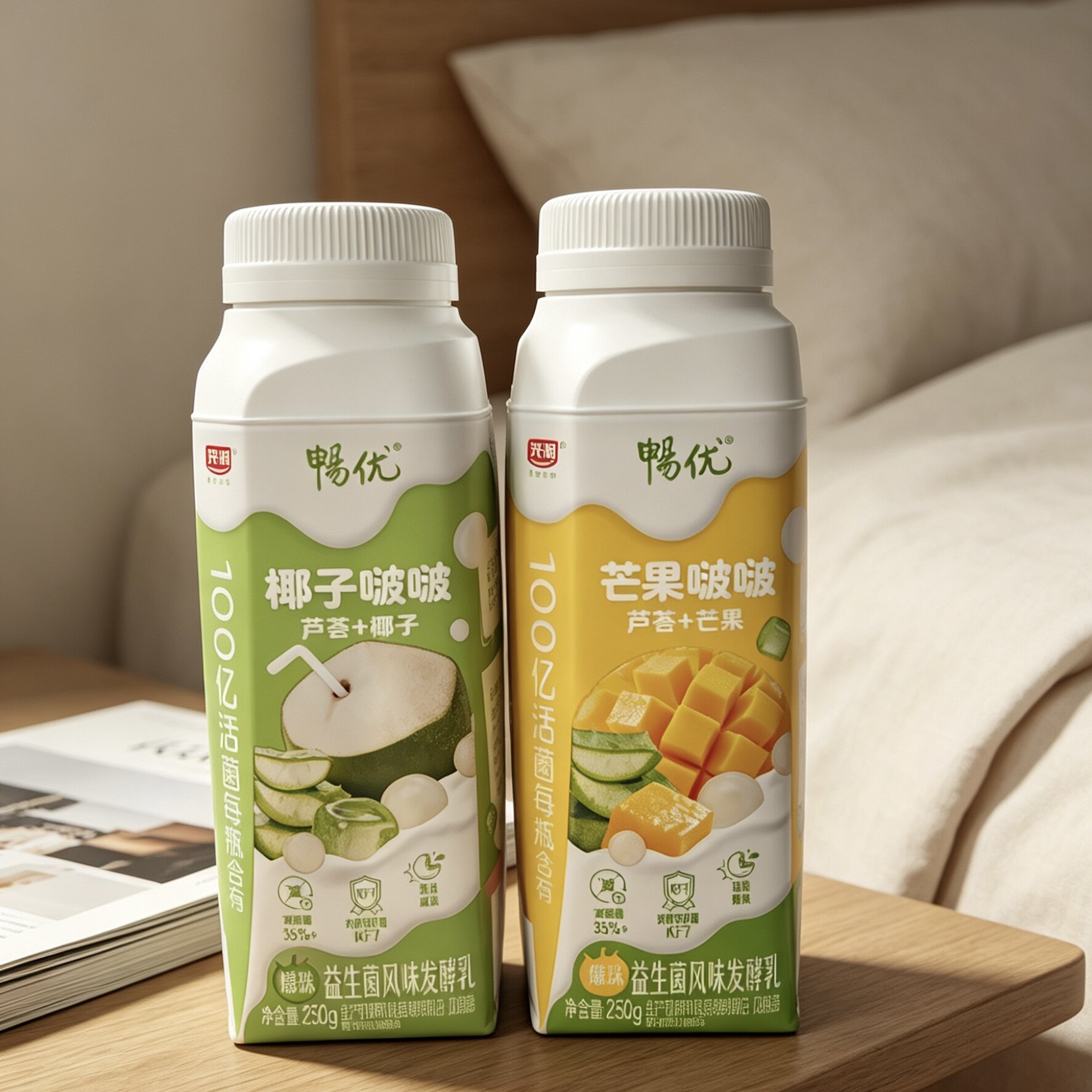 光明畅优芒果啵啵椰子啵啵益生菌风味酸奶250g