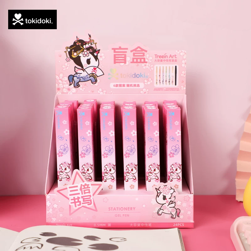 Серия Cherry Blossom TOKIDOKI, большой объём 0.5 мм, игла полная, прессованный углеродистый водный черный фирменный подпись скрытого ящика ручка