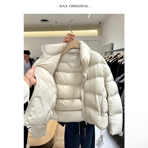 FN 2025秋冬ins立领排骨羽绒服女韩版90白鸭绒加厚保暖面包服外套