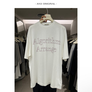 UPONE 宽松中长款 休闲短袖 上衣 春夏撞色字母刺绣圆领t恤女ins韩版