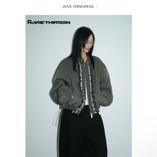 外套 显瘦短款 R13 早春复古拼接木耳边设计感夹克上衣女ins韩版