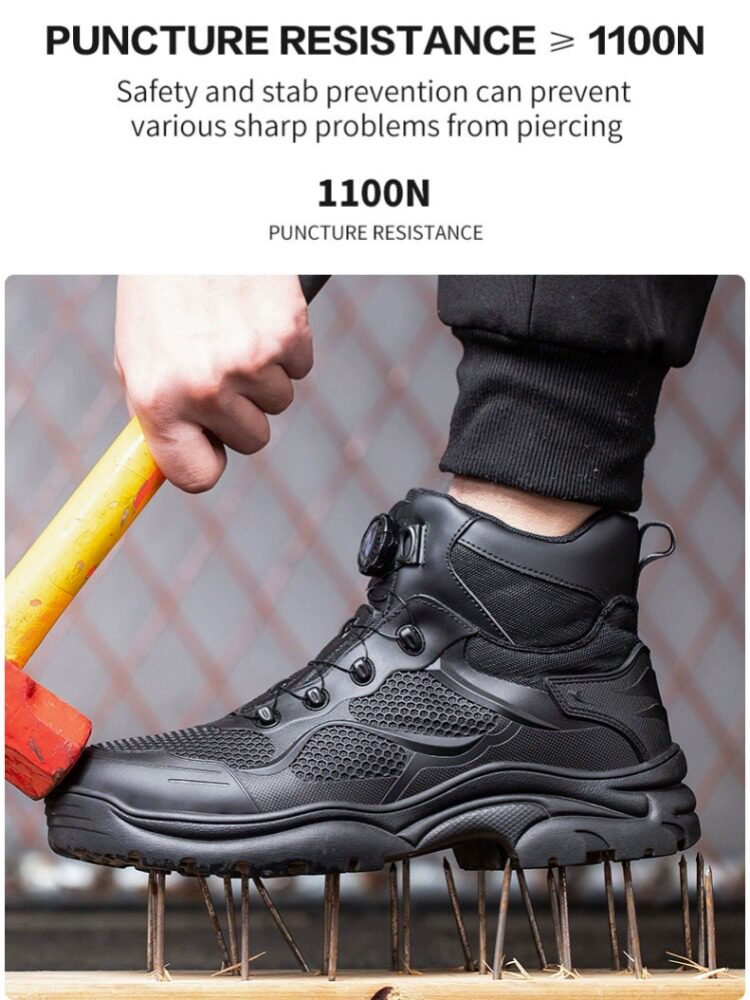 SENIOR LABOR PROTECTION SHOES MENS ANTI-SMASHING AND ANTI-PUNCTURE STEEL HEAD IMPORTED MILITARY STEEL PLATE INDUSTRIAL SAFETY CONSTRUCTION SITE WORK HIGH-TOP