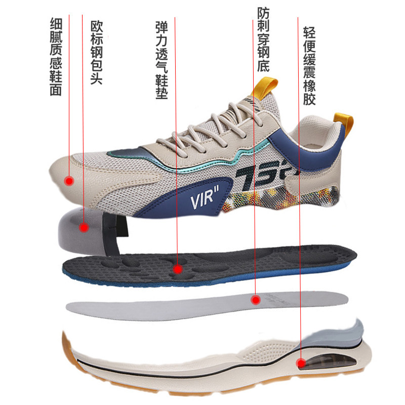 2024 NEW LABOR PROTECTION SHOES MENS SUMMER BREATHABLE ANTI-SMASHING ANTI-PUNCTURE STEEL TOE HEAD STEEL PLATE HIGH-GRADE SOFT SOLE AND LIGHTWEIGHT