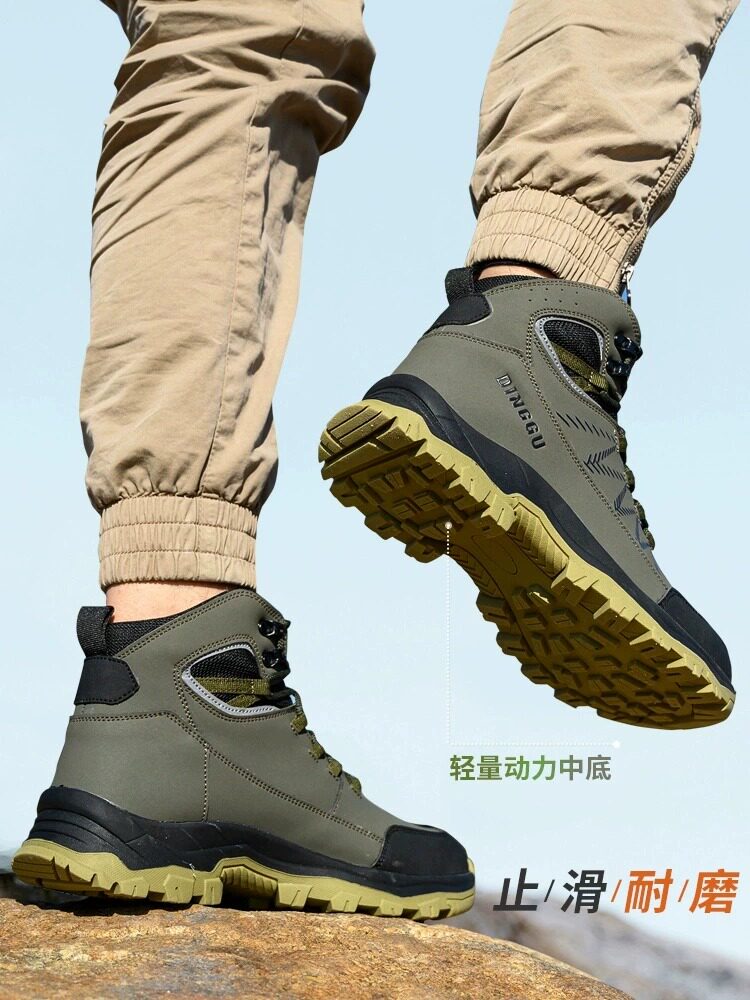 GERMAN IMPORTED LABOR PROTECTION SHOES MENS ANTI-SMASHING ANTI-STABBING STEEL TOE SHOCK-ABSORBING CONSTRUCTION SITE WEAR-RESISTANT WORK LIGHT SHOCK ABSORPTION MILITARY STYLE
