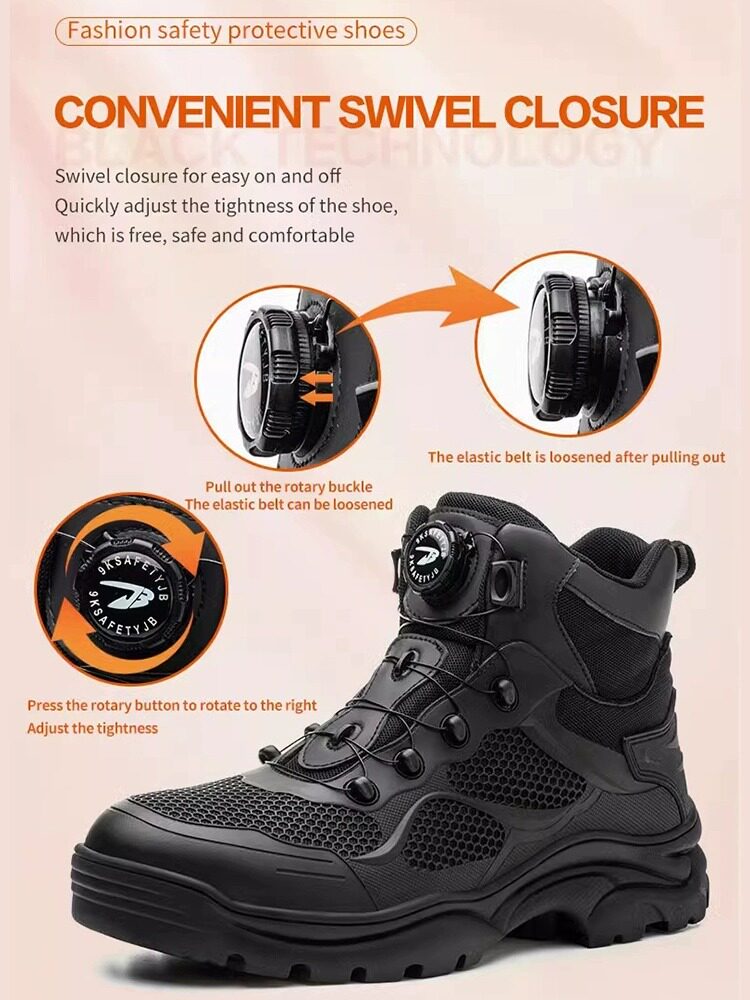 SENIOR LABOR PROTECTION SHOES MENS ANTI-SMASHING AND ANTI-PUNCTURE STEEL HEAD IMPORTED MILITARY STEEL PLATE INDUSTRIAL SAFETY CONSTRUCTION SITE WORK HIGH-TOP