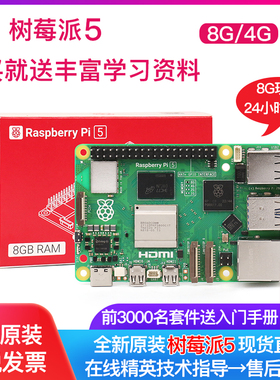 树莓派5 5代 4b入门学习 4g  8g Raspberry Pi开发板 主板套件 5b