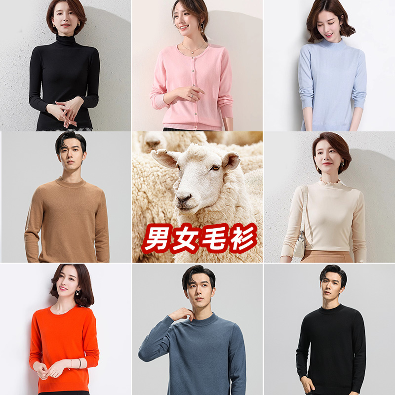 【男女款毛衣】罗蒙女士羊毛衫秋冬新款时尚保暖套头衫打底毛衣女