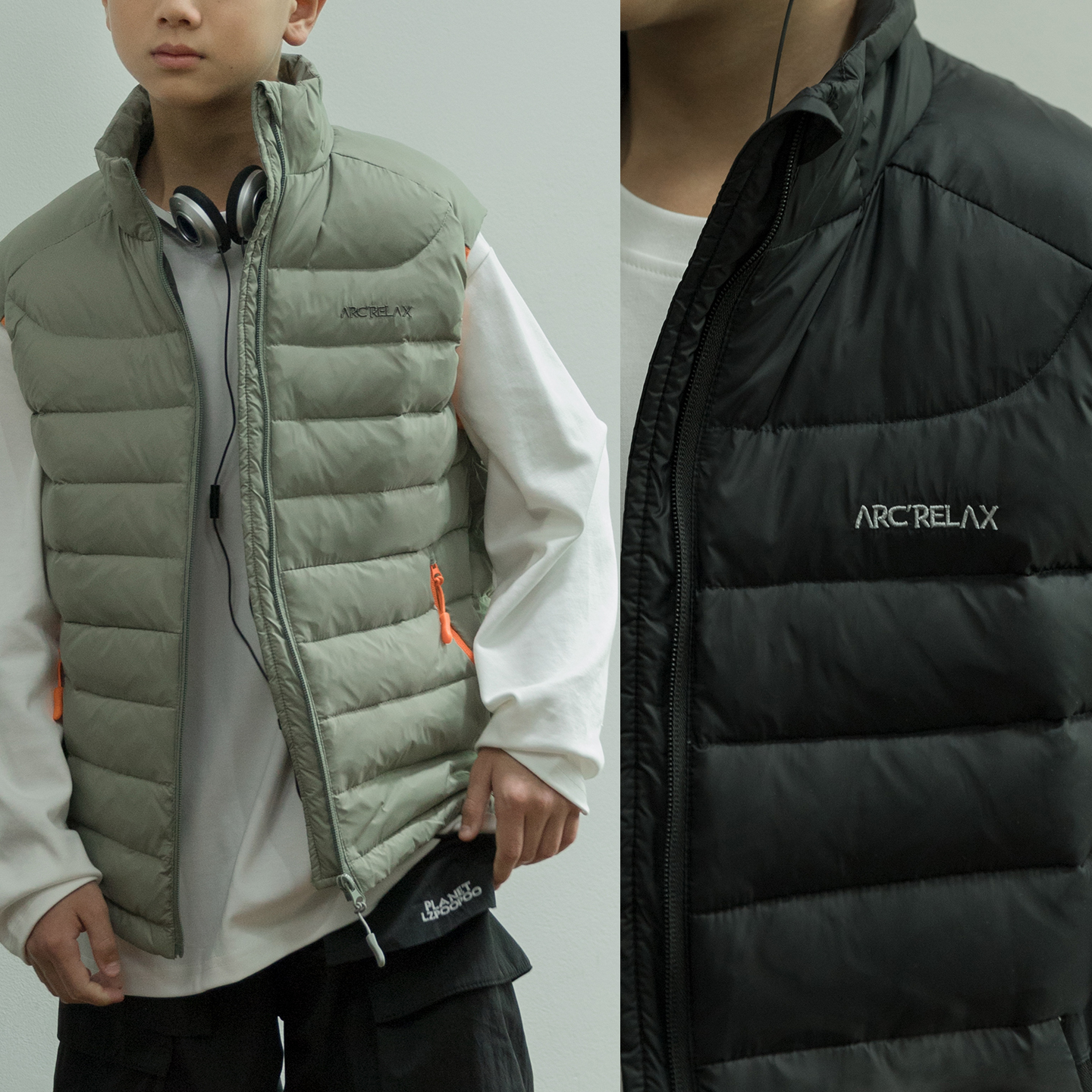 青少年羽绒马甲2025冬季新款中大童立领白鸭绒背心男孩校服神器潮