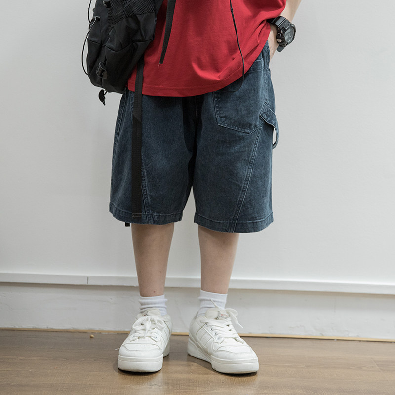 儿童牛仔裤夏季黑色五分裤2025春夏新品韩版潮牌中大童宽松短裤潮