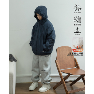 男孩夹棉冲锋衣中大童山系户外风三防保暖棉衣加厚棉服连帽外套冬