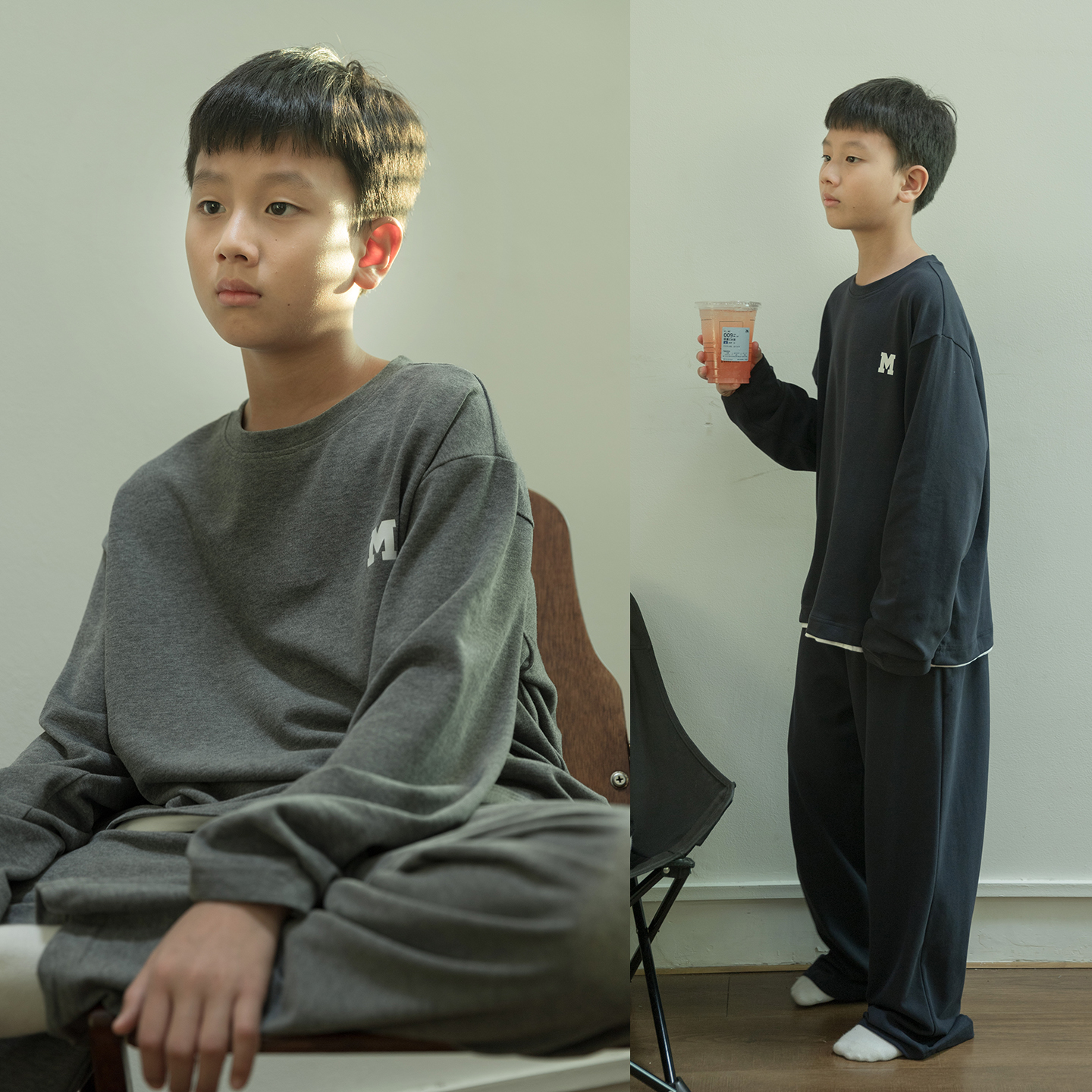 亲子装家居服2025秋冬男女孩宽松睡衣套装中大童两件套上衣裤子潮