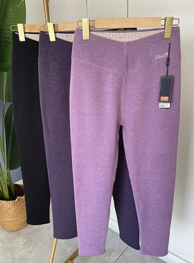 2025女士大码秋冬加绒中厚德绒保暖裤加厚秋裤磨毛阳离子衬裤8766