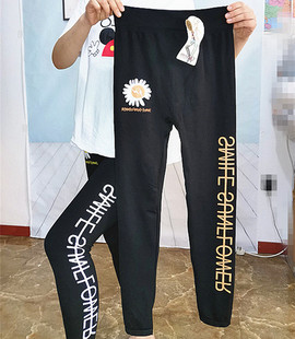 女莫代尔针织大码 2020春季 小雏菊 加肥加大印花打底裤 200斤 新款