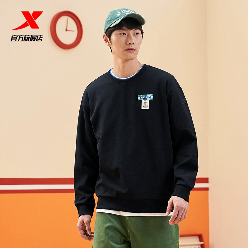 宇宙休闲卫衣特步宽松男