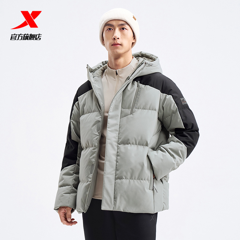 特步火烬薪传羽绒服男款冬季新款加绒加厚保暖外套976429190542