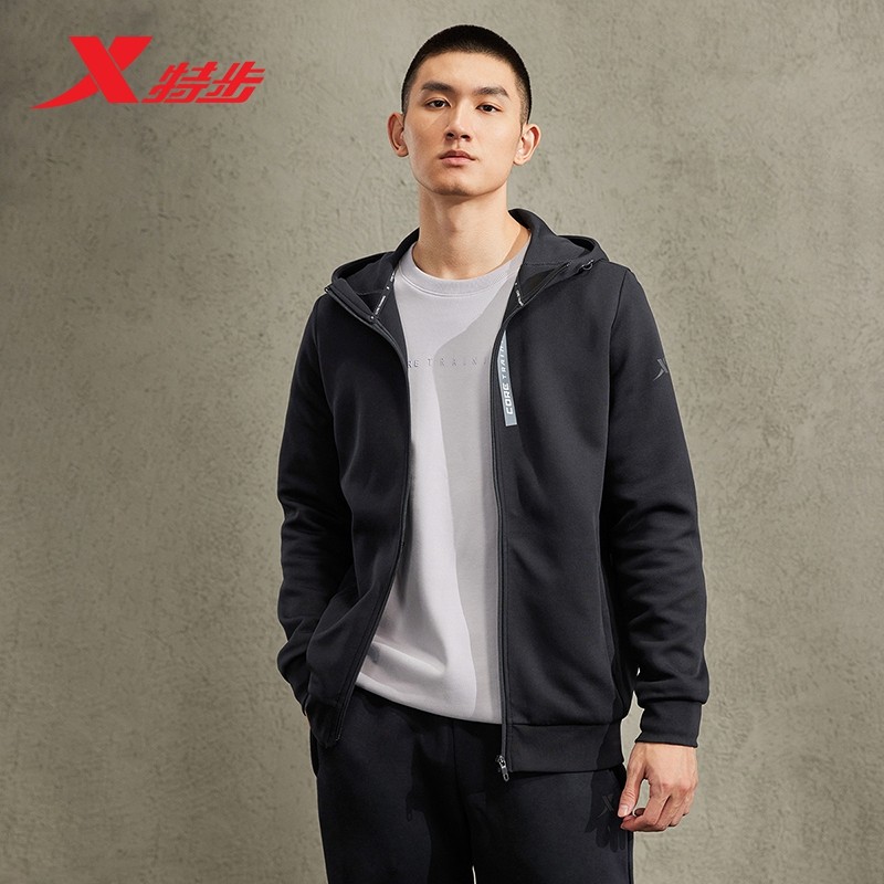 特步塑型科技丨运动外套男2025秋冬新款连帽开衫夹克977329940342,运动服/休闲服装,运动茄克/外套,淘宝优惠券,粉丝福利购,淘宝优惠卷