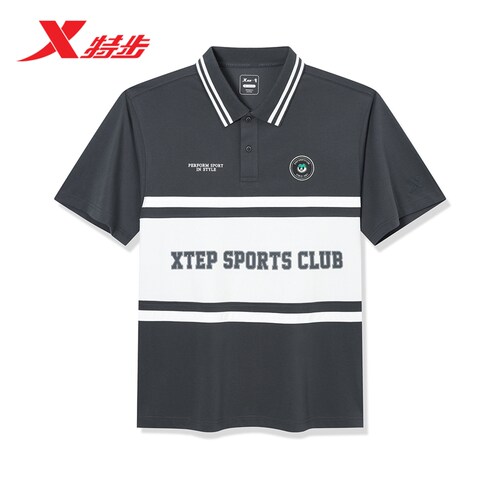 特步运动POLO衫男2026年夏季透气休闲短袖翻领T恤男974229020525
