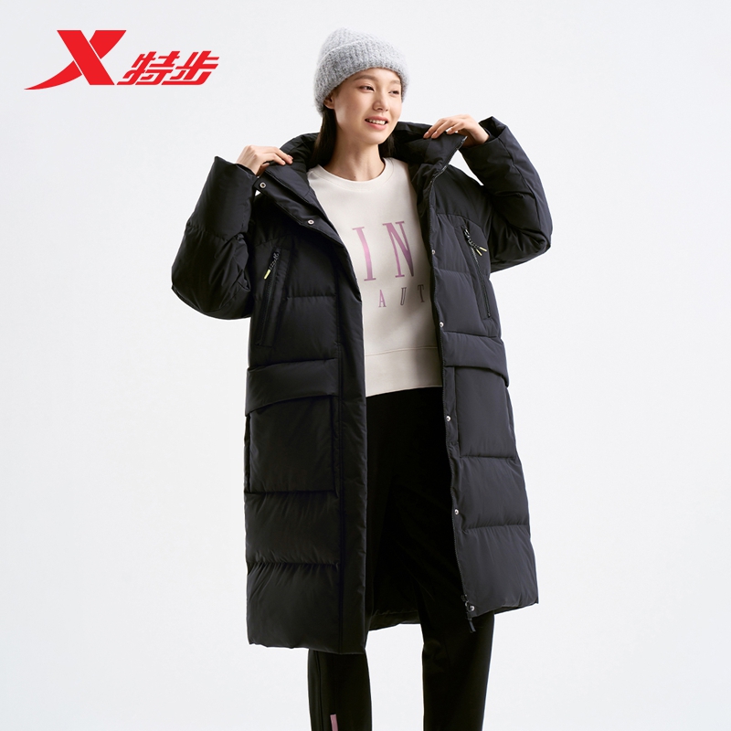 特步未来构想中长羽绒服女款冬季季新款保暖外套976428640193