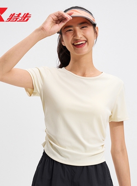 特步圆领轻感T恤女MY SPEED官方夏季新跑步运动短袖975228010541