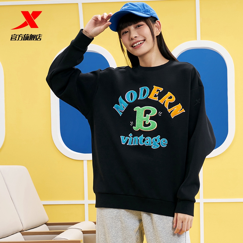 塑型卫衣特步宽松针织上衣女