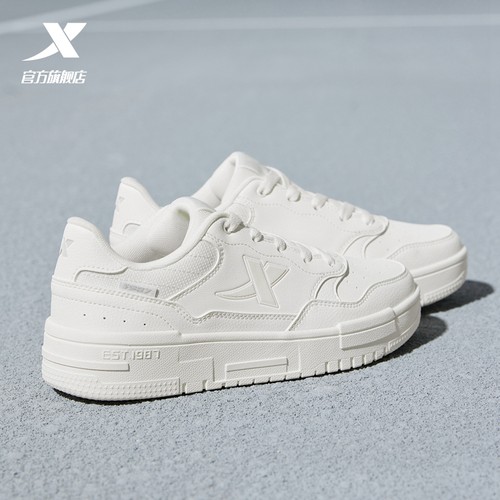 女鞋特步空军一号小白鞋