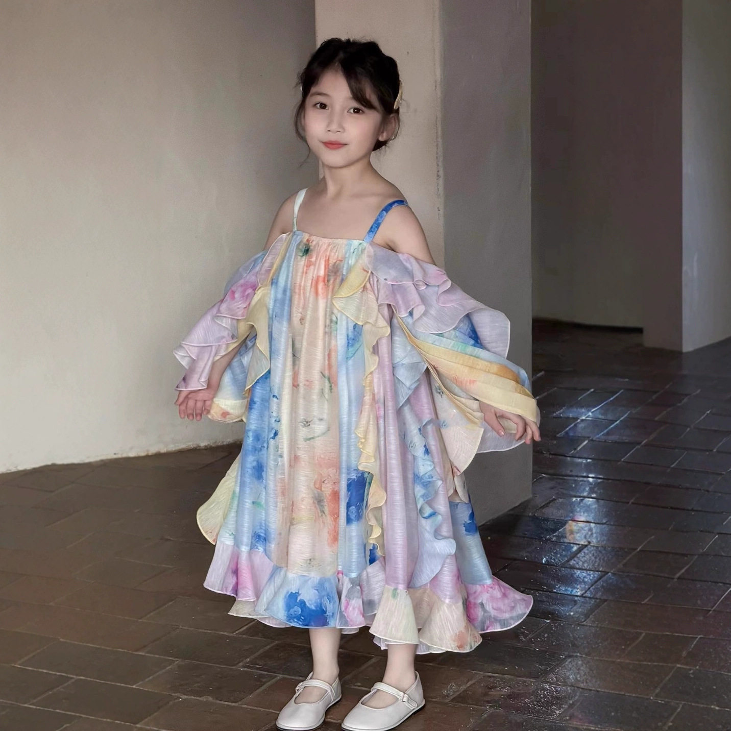 洋气潮儿童装女童裙子漫展轻奢cosplay公主裙连衣裙沙滩夏装新款
