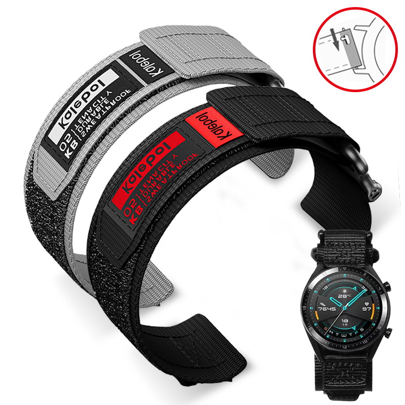 魔术贴手表带适配卡西欧天梭华为GT西铁城阿玛尼欧米茄尼龙表链男