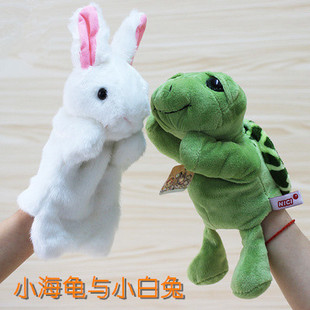 特卖乌龟兔子动物手偶玩具亲子表演剧场手套安抚玩偶兔子公仔