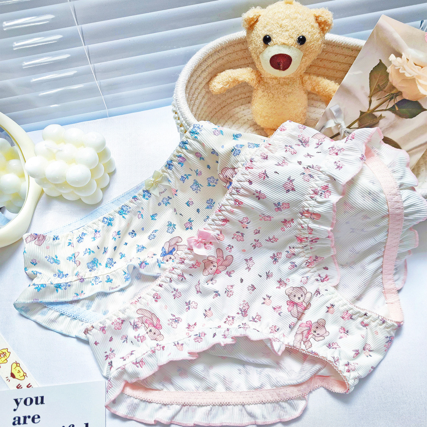 日系碎花小熊可爱少女内裤甜美学生包臀三角裤2025年夏季新款,女士内衣/男士内衣/家居服,女三角裤,淘宝优惠券,粉丝福利购,淘宝优惠卷