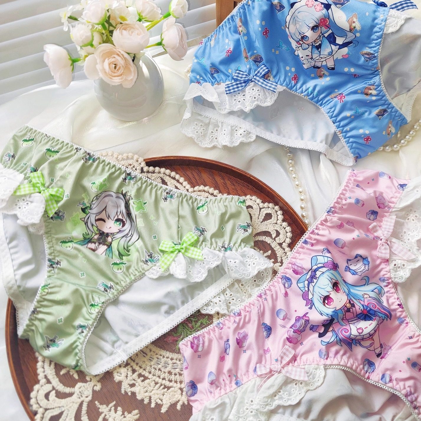 日系可爱二次元原神内裤女牛奶丝蕾丝边学生少女原w三角裤,女士内衣/男士内衣/家居服,女三角裤,淘宝优惠券,粉丝福利购,淘宝优惠卷