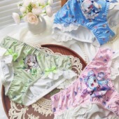 女牛奶丝蕾丝边学生少女原w三角裤 日系可爱二次元 原神内裤